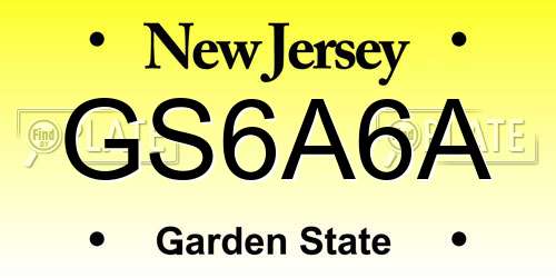 GS6A6A New Jersey License Plate