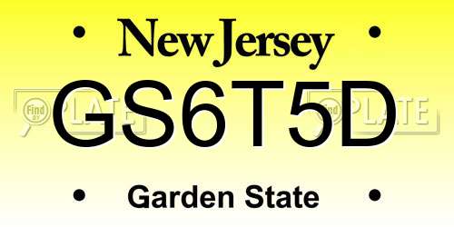GS6T5D New Jersey License Plate