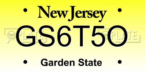 GS6T5O New Jersey License Plate