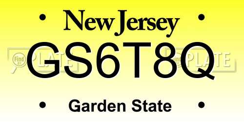 GS6T8Q New Jersey License Plate