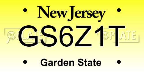 GS6Z1T New Jersey License Plate