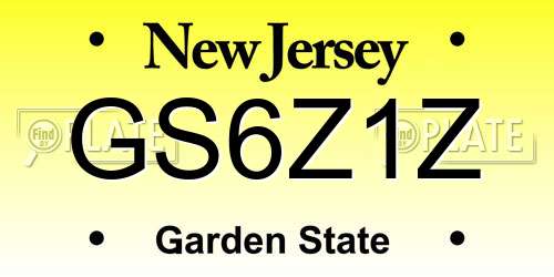 GS6Z1Z New Jersey License Plate