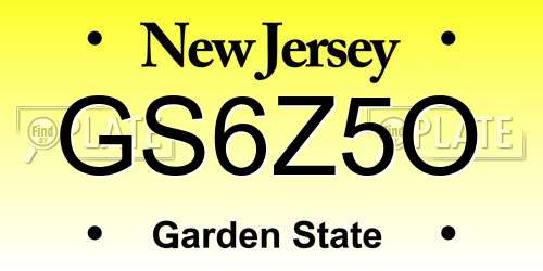 GS6Z5O New Jersey License Plate