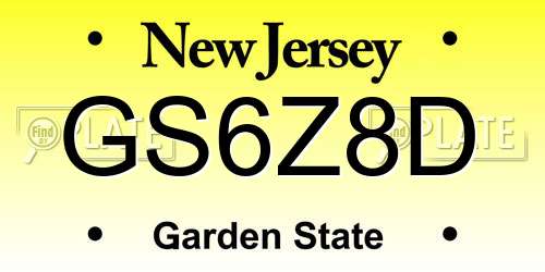 GS6Z8D New Jersey License Plate