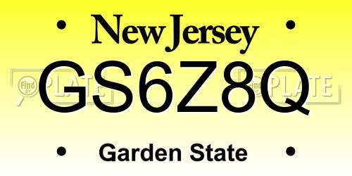 GS6Z8Q New Jersey License Plate