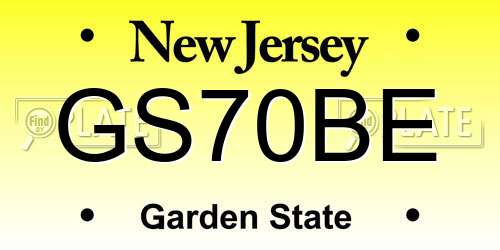 GS70BE New Jersey License Plate