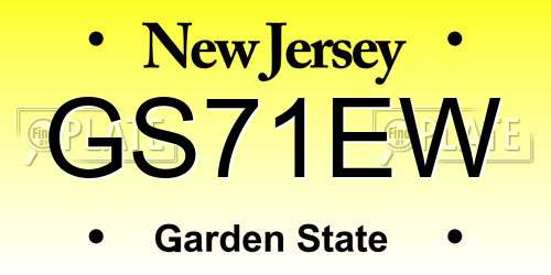 GS71EW New Jersey License Plate