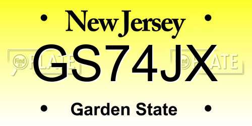 GS74JX New Jersey License Plate