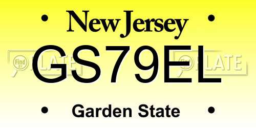 GS79EL New Jersey License Plate