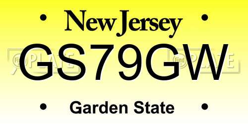 GS79GW New Jersey License Plate