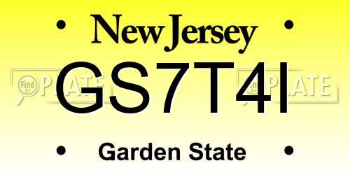 GS7T4I New Jersey License Plate