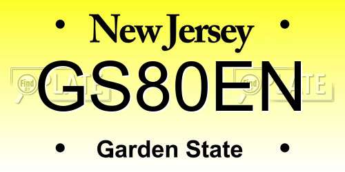 GS80EN New Jersey License Plate