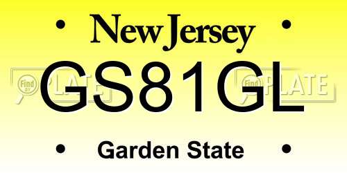 GS81GL New Jersey License Plate