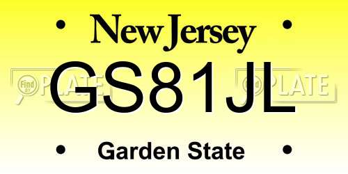 GS81JL New Jersey License Plate