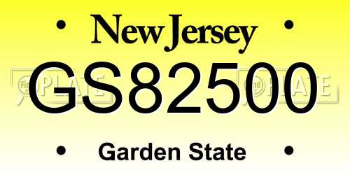 GS82500 New Jersey License Plate