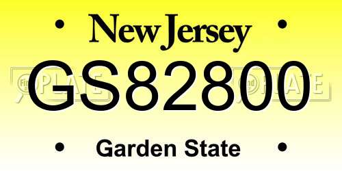 GS82800 New Jersey License Plate