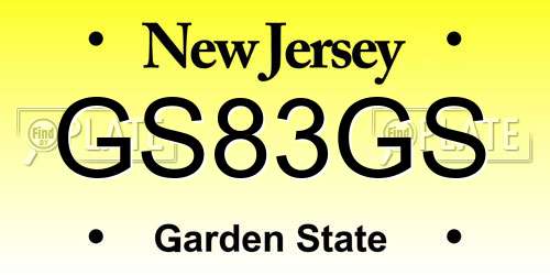 GS83GS New Jersey License Plate