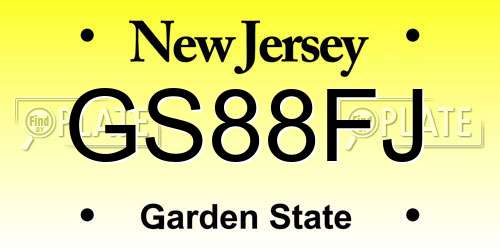 GS88FJ New Jersey License Plate