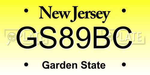 GS89BC New Jersey License Plate
