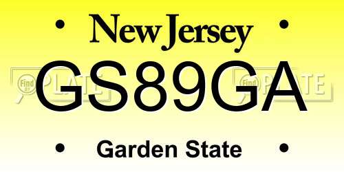 GS89GA New Jersey License Plate