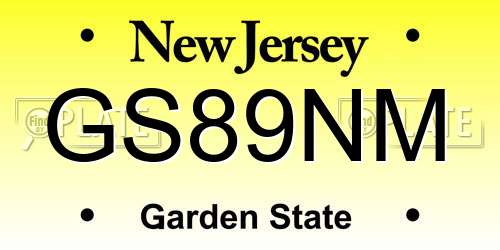 GS89NM New Jersey License Plate