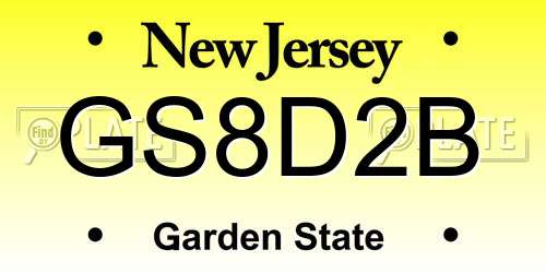 GS8D2B New Jersey License Plate