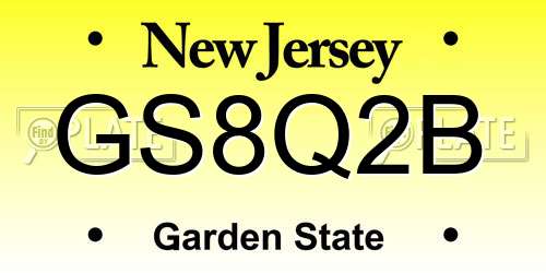 GS8Q2B New Jersey License Plate