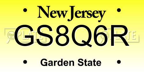GS8Q6R New Jersey License Plate