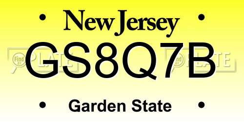GS8Q7B New Jersey License Plate
