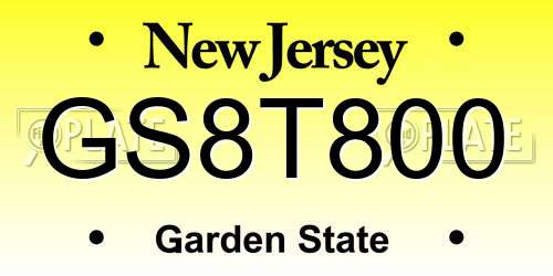 GS8T800 New Jersey License Plate