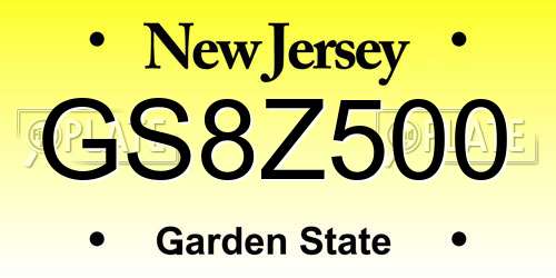 GS8Z500 New Jersey License Plate