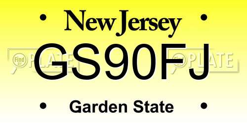 GS90FJ New Jersey License Plate