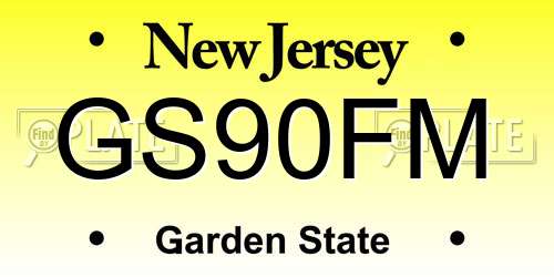 GS90FM New Jersey License Plate