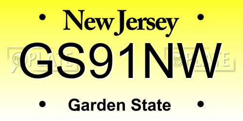 GS91NW New Jersey License Plate