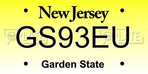 GS93EU New Jersey License Plate