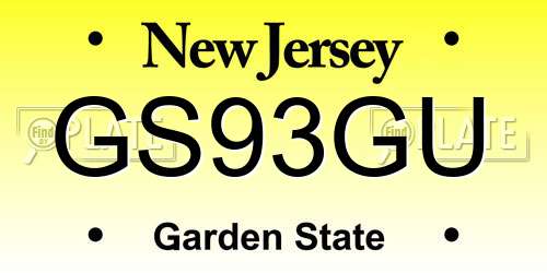 GS93GU New Jersey License Plate