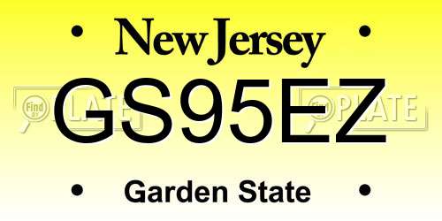 GS95EZ New Jersey License Plate