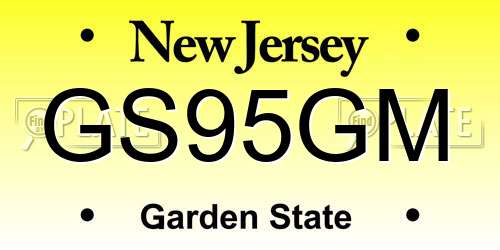 GS95GM New Jersey License Plate