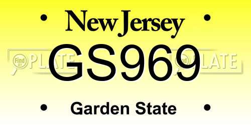 GS969 New Jersey License Plate