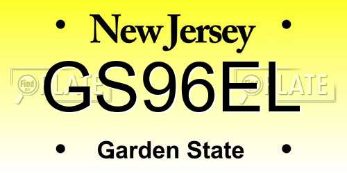 GS96EL New Jersey License Plate