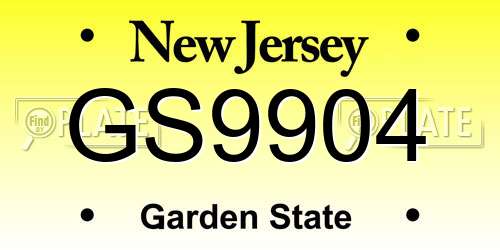 GS9904 New Jersey License Plate