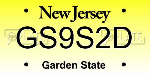 GS9S2D New Jersey License Plate