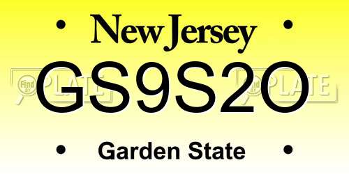 GS9S2O New Jersey License Plate