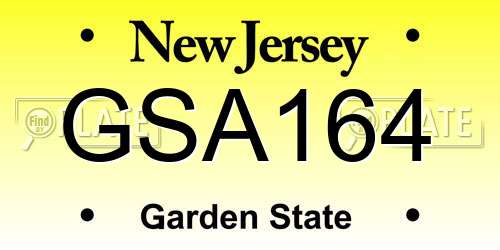 GSA164 New Jersey License Plate