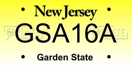 GSA16A New Jersey License Plate