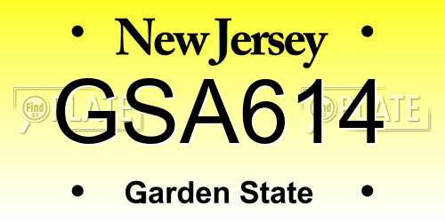 GSA614 New Jersey License Plate