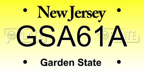 GSA61A New Jersey License Plate