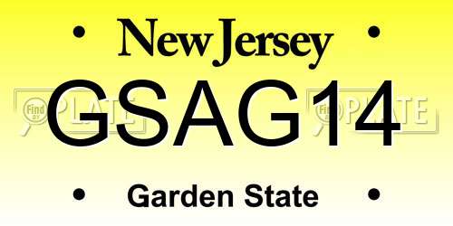 GSAG14 New Jersey License Plate