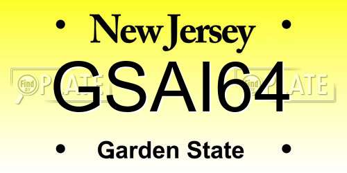 GSAI64 New Jersey License Plate
