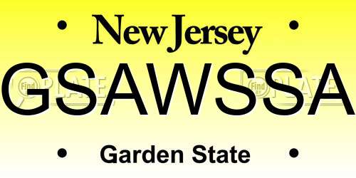 GSAWSSA New Jersey License Plate